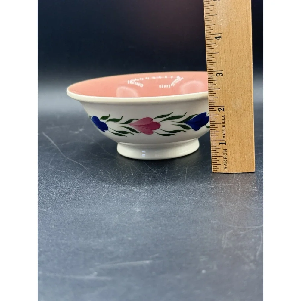 Vintage Syracuse China Bowl Pink Blue Floral 1-66 USA Cottagecore Replacement